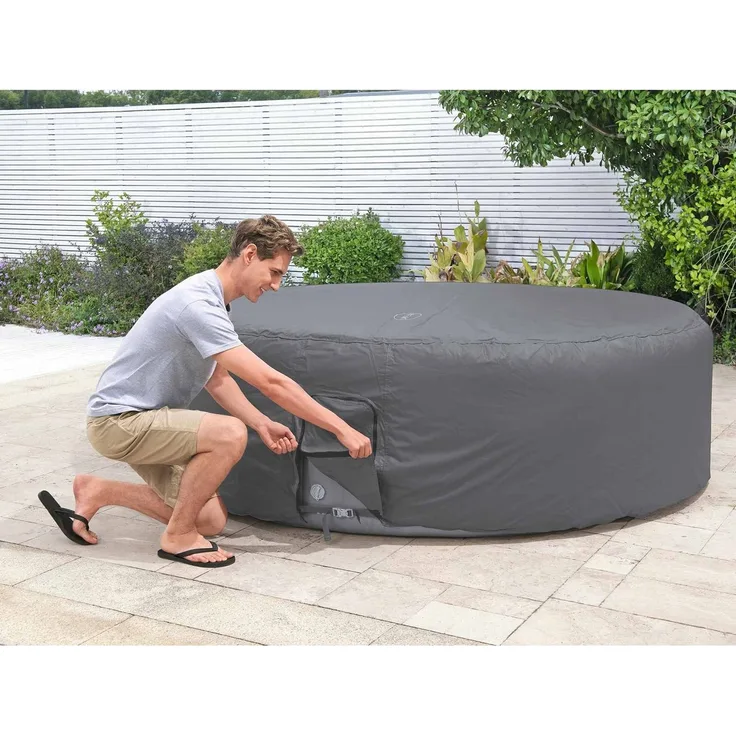 Bestway Abdeckung Grau Ø236 x 71 cm PVC und POM 42035737