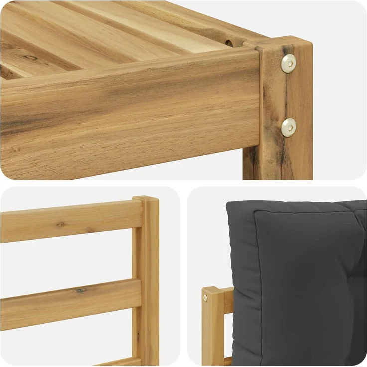 vidaXL Outdoor-Sofagarnitur 6 stk. Weiß und Anthrazit 3386816 – Bild 5
