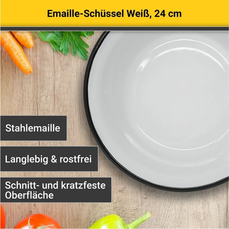 Schüssel 24 cm aus Haushaltemaille / Karl Krüger / Emaille - Schüssel – Bild 2