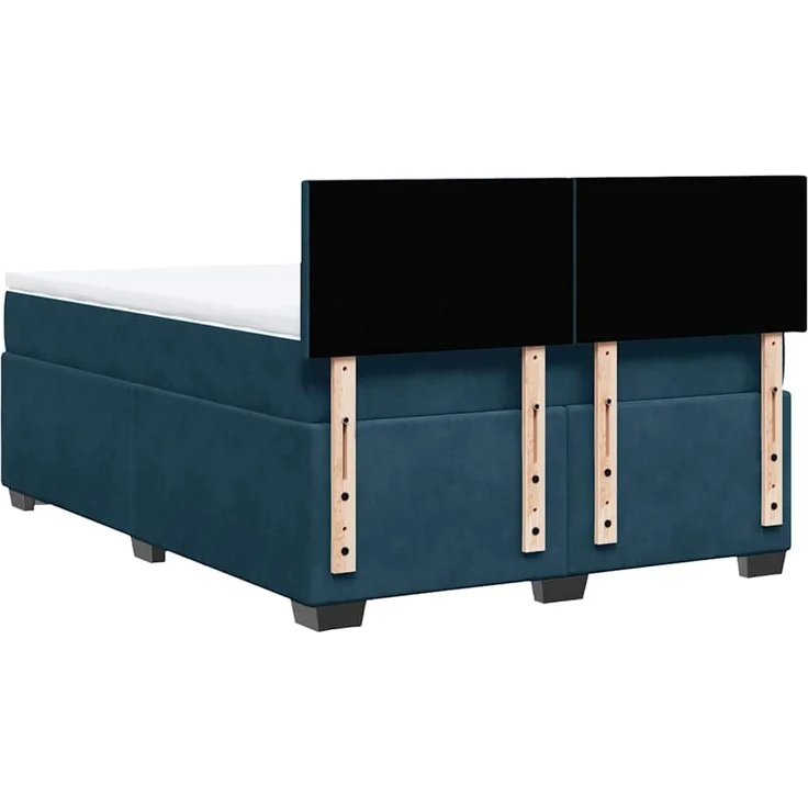 vidaXL Boxspringbett mit Matratze Blau 140x190 cm Samt 3288604 – Bild 12