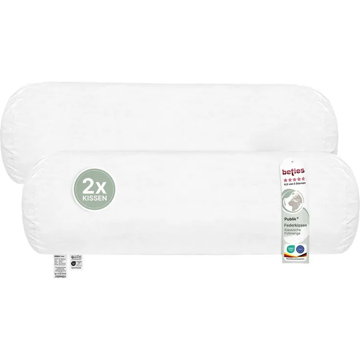 beties Nackenrolle Publik, Spar-Set, 2-tlg, Enten- und Gänsefedern für formstabile, gezielte Unterstützung