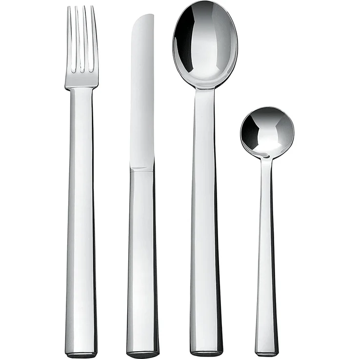 Alessi Rundes Modell Besteckgarnitur 24 TLG, Edelstahl, Silber, 3. 3x36. 5x4. 5 cm, Einheiten – Bild 1