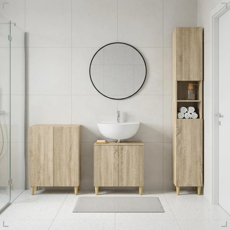 vidaXL 3-teiliges Badezimmer-Schranksystem ARNHEM Sonoma-Eiche 3417443 – Bild 1