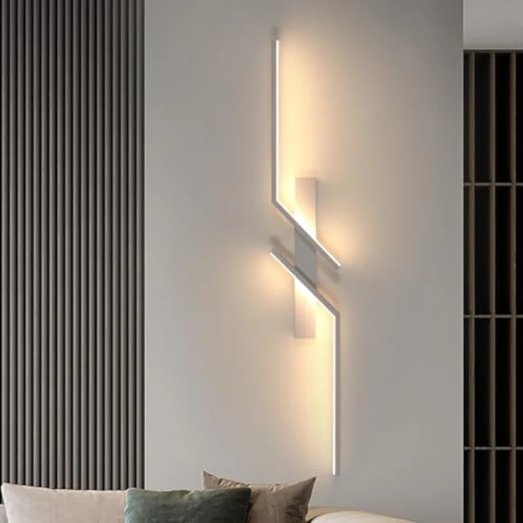 Goeco LED Wandlampe Innen, 81.5 CM 24 W Moderne Lang Wandleuchte 2 Fimmige 3000K Warmes Licht, Weiß Flurlampe Wand Belechtung für Flur Treppenhaus Wohnzimmer Schlafzimmer – Bild 7