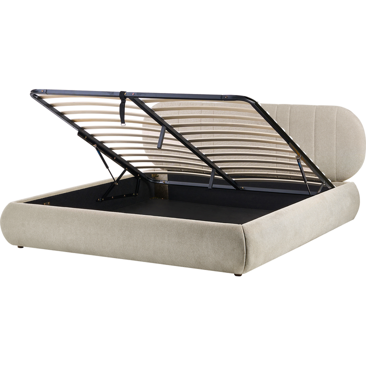 Bett mit Stauraum Stoff CAMPAN 180x200 cm Taupe – Bild 5