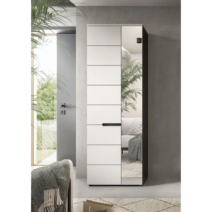 Garderobenschrank (B/H/T: 65x190x37 cm) in weiß Nachbildung – Bild 6