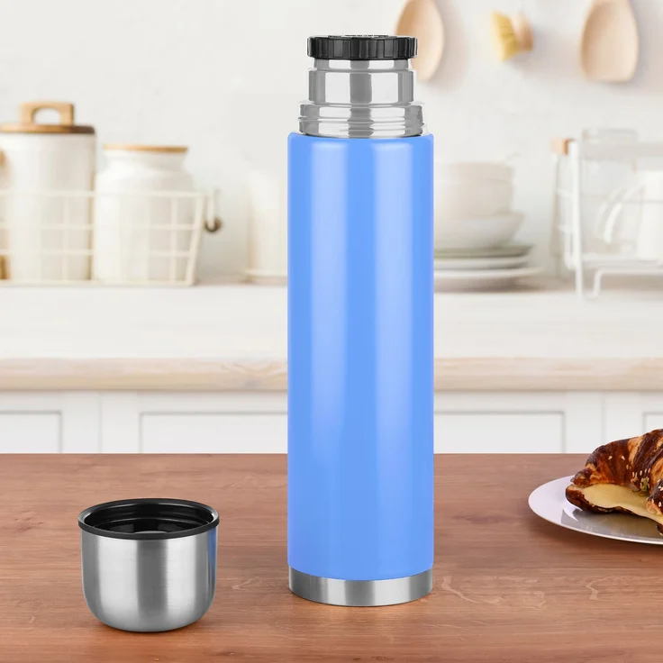 Isolierflasche 1 L , farbig Hellblau – Bild 2