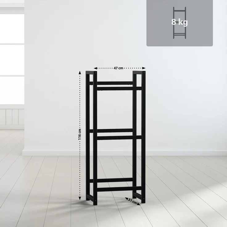 CLP Getränkekistenständer Stack aus Metall freistehend robust stabil,schwarz 116x47x31 cm – Bild 2
