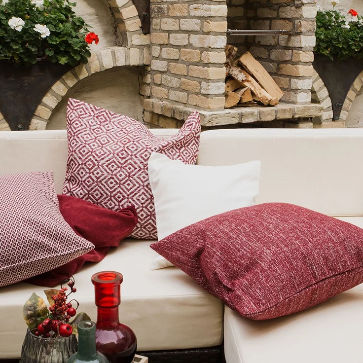 Kissen Deko von Lysel - rot Batna 48x48 Baumwolle Polyester kissenbezug Dekokissen – Bild 6