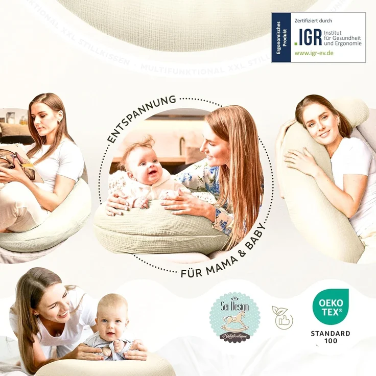 sei Design Stillkissen XXL 190x30ohne Außenbezug, Inlay Innenkissen mit Reißverschlüss Faserfüllung Seitenschläferkissen Schwangerschaftskissen Pregnancy Pillow – Bild 2