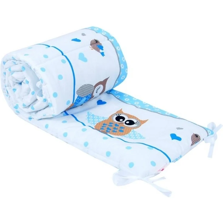 BabyLux Bettnestchen BABYLUX Bettumrandung NESTCHEN Bettnestchen 210 x 30 cm Babybett, 53. Eule Blau Nestchen – Bild 2