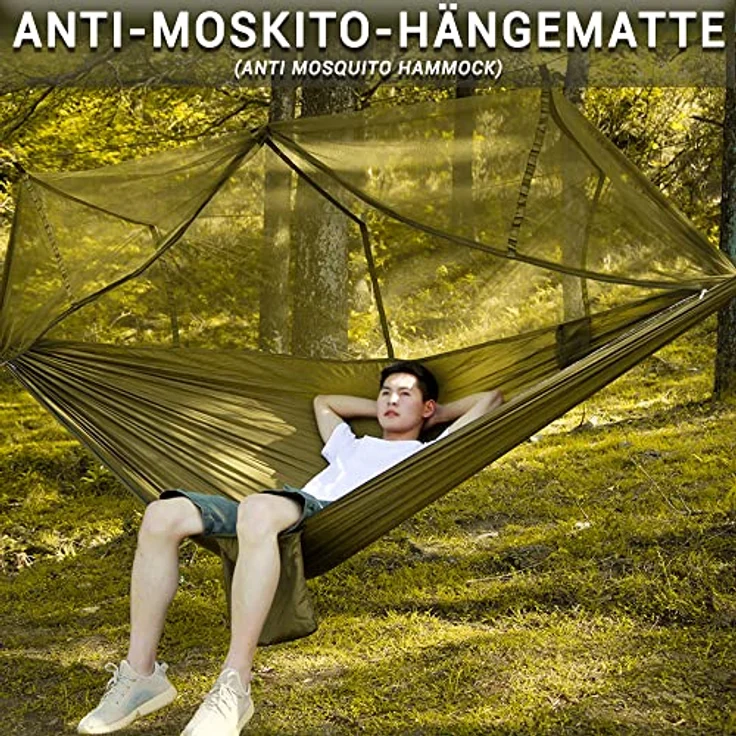Defactoshop Hängematte Hängematte, Stabhängematte mit Tasche, Hängeliege, Hängestuhl – Bild 7