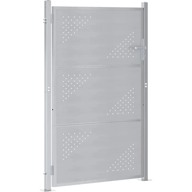 vidaXL Gartentor mit Schloss Silber 85 x 120 cm Edelstahl 3402580 – Bild 4