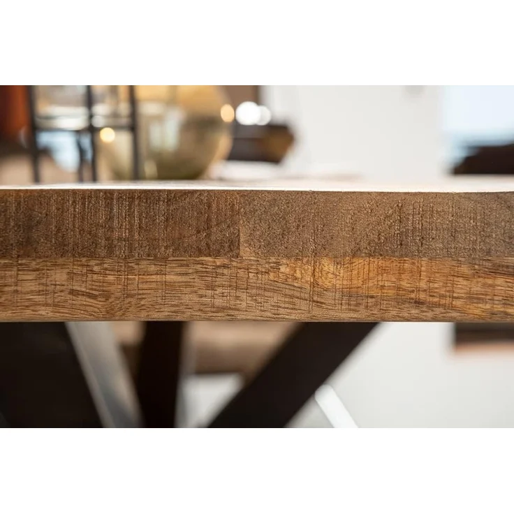 riess-ambiente Esstisch GALAXIE 180cm natur / schwarz · bis 8 Personen, Massivholz · Sternen-Gestell · Industrial · Mangoholz – Bild 6