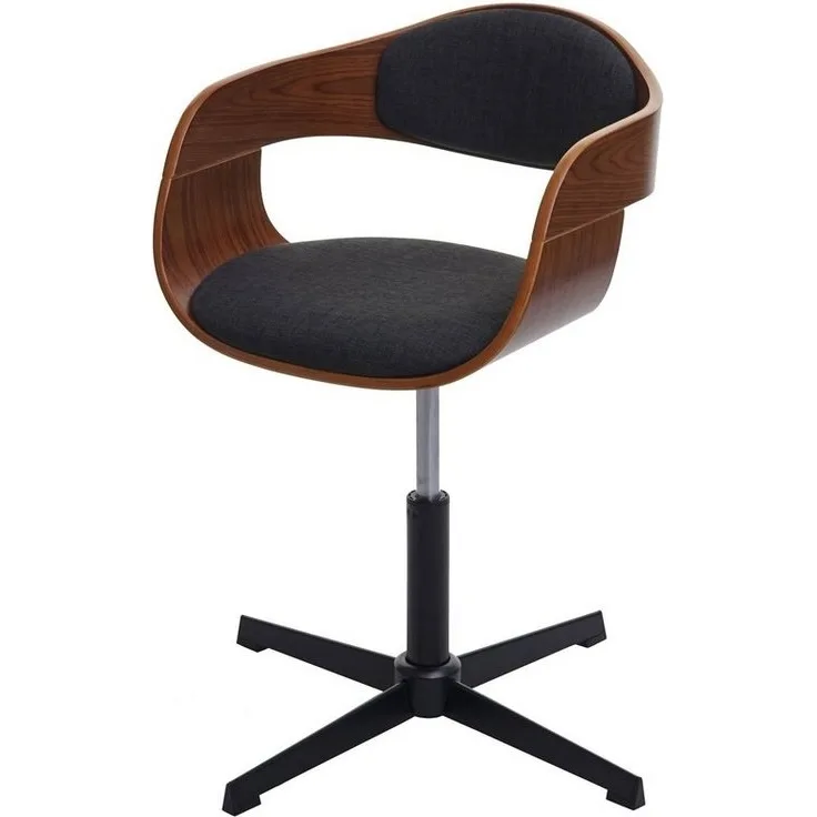 MCW Schreibtischstuhl MCW-H46-B, Drehbar, höhenverstellbar, Walnuss-Optik