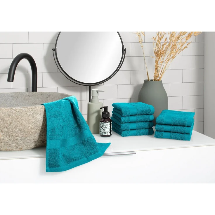 OTTO home Gästehandtücher Vanessa, 8 Gästehandtücher, 30x50cm, in Standard- und Premium-Qualität, Walkfrottee (Set, 8-St), Handtücher mit Bordüre, 100% Baumwolle, einfarbig, weich – Bild 2