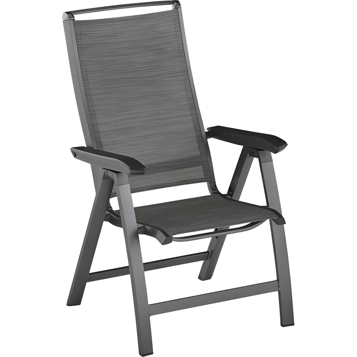 FORMA II Multipositionssessel, Aluminiumgestell in Anthrazit, Outdoorgewebe: Graphit, max. 150kg