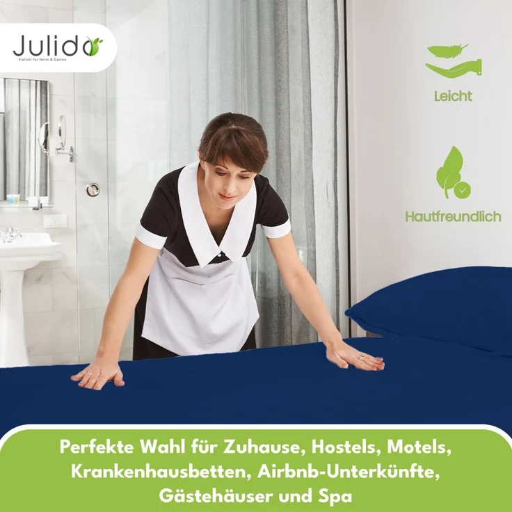 Jersey Spannbettlaken 140-160x200 100% Baumwolle weich bügelfrei komfort Marine – Bild 4