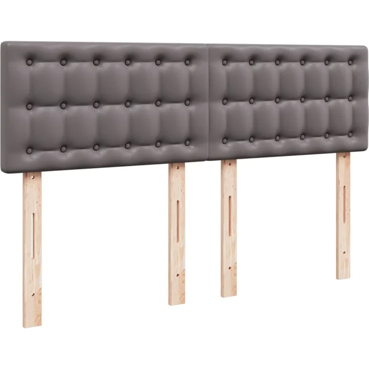vidaXL Boxspringbett mit Matratze Grau 140x200 cm Kunstleder 3288426 – Bild 7