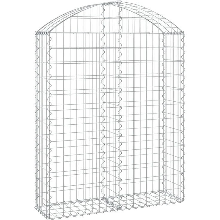 vidaXL Gabione mit Hochbogen 100x30x120/140 cm Verzinktes Eisen 153426 – Bild 2