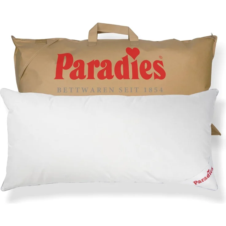 Paradies 3-Kammer-Kopfkissen Abbie Bio, Füllung: Außenkammer: 90% Daunen, 10% Federn Innenkammer: 85% Federn, 15% Daunen, Bezug: 100% Bio-Baumwolle, Seitenschläfer, Rückenschläfer, Bauchschläfer, Drei Kammer Kissen in 40x80, 80x80, mittlere Stützkraft ...