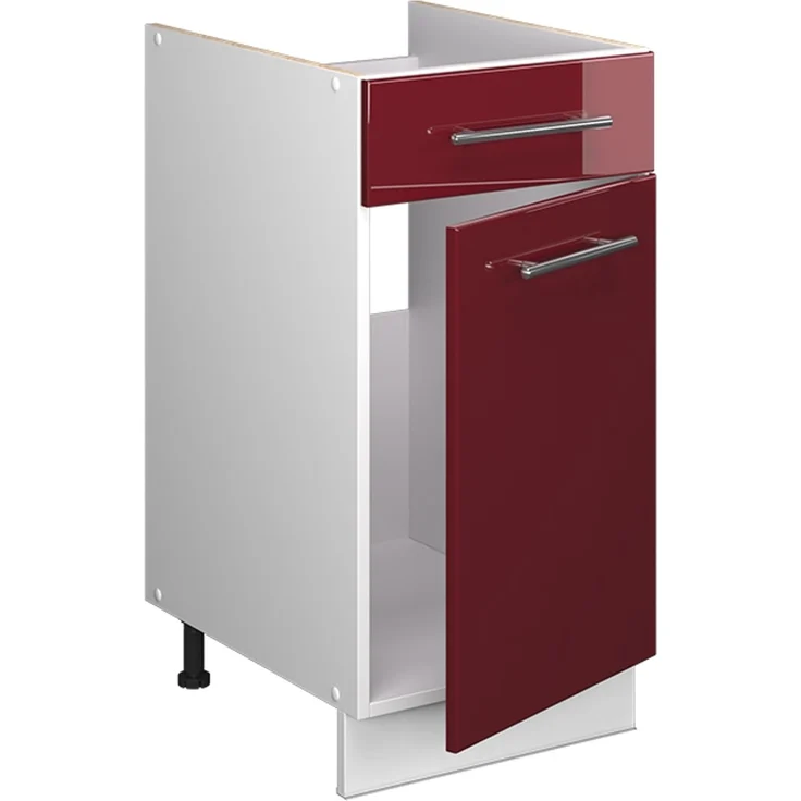 Unterschrank für Spüle/Kochfeld Fame-Line Bordeaux Hochglanz/Weiß 40 cm ohne Arbeitsplatte Vicco – Bild 6