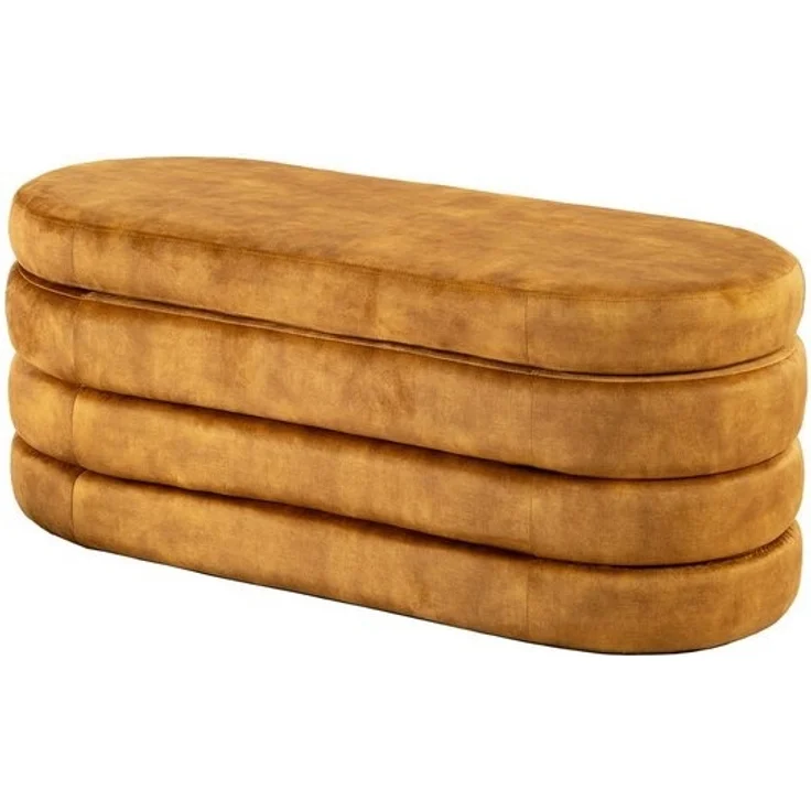 riess-ambiente Sitzbank VOGUE 115cm senfgelb - Samt, mit Stauraum, fertig montiert, gepolstert (Einzelartikel, 1-St), stilvolle Polsterbank - ideal für glamouröse Schlafzimmer & Ankleiden – Bild 4