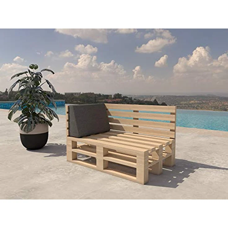 chilly pilley Palettenkissen Gartenkissen Palettenauflage Palettenpolster Indoor Outdoor Waschbar Abnehmbar Sitzkissen Rückenkissen (Seitenkissen 60 x 40 x 10/20, Grau) – Bild 5