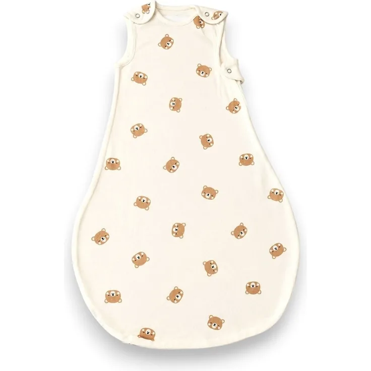 Baby Schlafsack mit Tieren » Ganzjahresschlafsack 100% Baumwolle » Säuglinge & Neugeborene » mit Reißverschluss & Druckknöpfen - Bär / 70cm