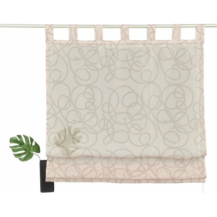 OTTO home Raffrollo Tanaro, mit Schlaufen, halbtransparent, Voile, Polyester, einseitig mit Schlingen-Motiv