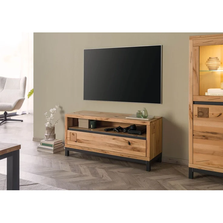 TV-Board Kernbuche 120 x 40 x 56 natur geölt VILLANDERS #112 – Bild 3
