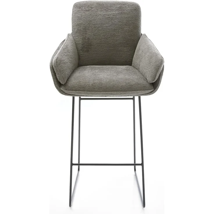 Barstuhl Luan-Flex Bouclé Soft Schlamm Kufengestell Metall Schwarz – Bild 3
