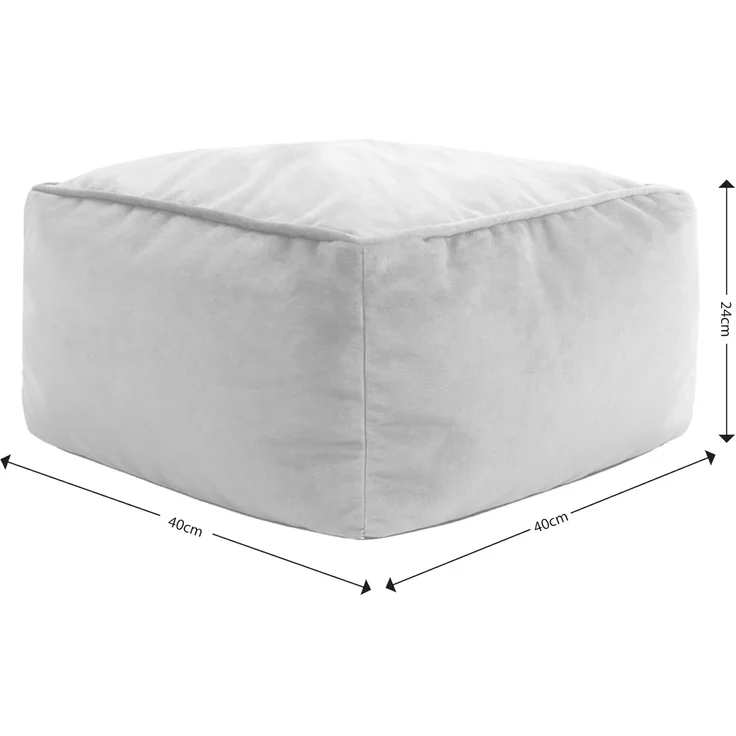 Icon Amara Hocker, Rosa, Flauschiger Samt Stoff, Samt Sitzsack, Sitzpuff Hocker mit Füllung, Fußhocker für das Wohnzimmer, Deko Wohnzimmer – Bild 2