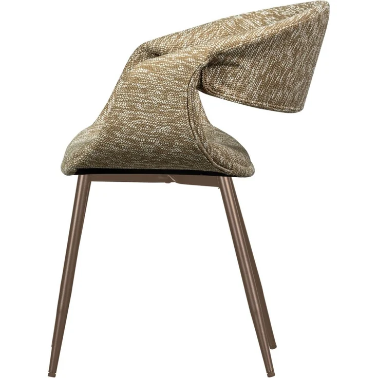 Esszimmerstuhl Yossi aus Webstoff, modernes Design, sand / kupfer, weich gepolstert – Bild 3