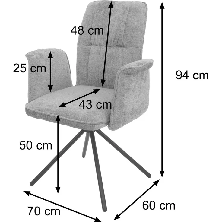 2er-Set Esszimmerstuhl HWC-N99, drehbar Armlehne Auto-Return, Stoff/Textil Chenille (340g/m²) ~ blau-grün – Bild 3