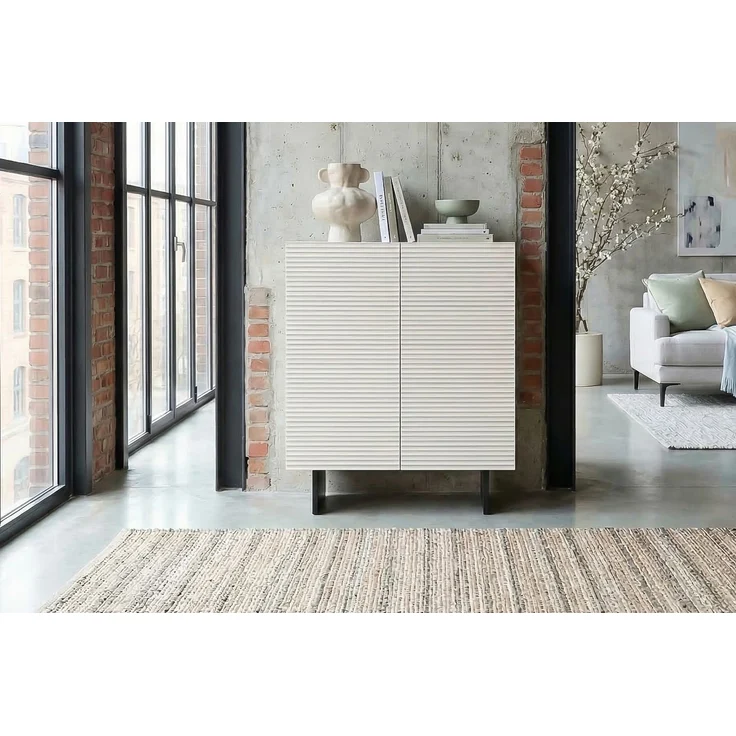 KAWOLA Highboard LYNN 2 Türen lackiert weiß 120 x 40 x 100 cm – Bild 2