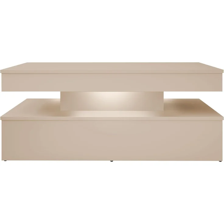 Mirjan24 Couchtisch Glossa Bis mit LED_Beleuchtung, Laminatplatte Wüstensand, 120 x 50 x 55 cm – Bild 5