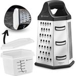 LINFELDT Gemüsehobel 6 - Kant Reibe mit smartem Auffangbehälter Edelstahl, Edelstahl