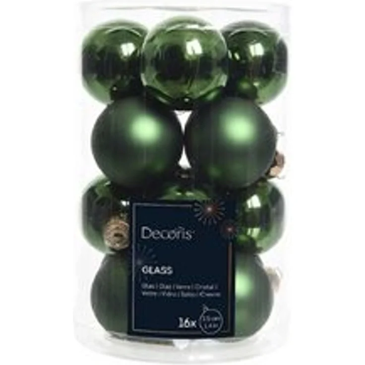 Kaemingk Weihnachtsbaumkugel, Weihnachtskugeln Glas 3,5cm 16 Stück - Piniengrün – Bild 4