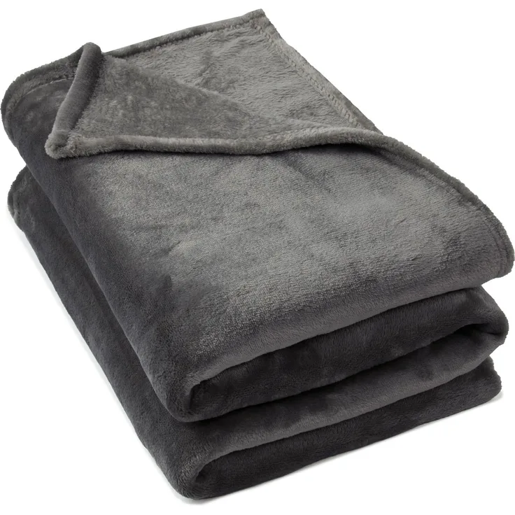 ZOLLNER Kuscheldecke, 100% Polyester, 150x200 cm, anthrazit