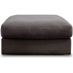 CAVADORE Sofa-Modul "Fiona" Sitzelement ohne Rücken / XXL-Hocker / 94 x 48 x 112 / Webstoff grau