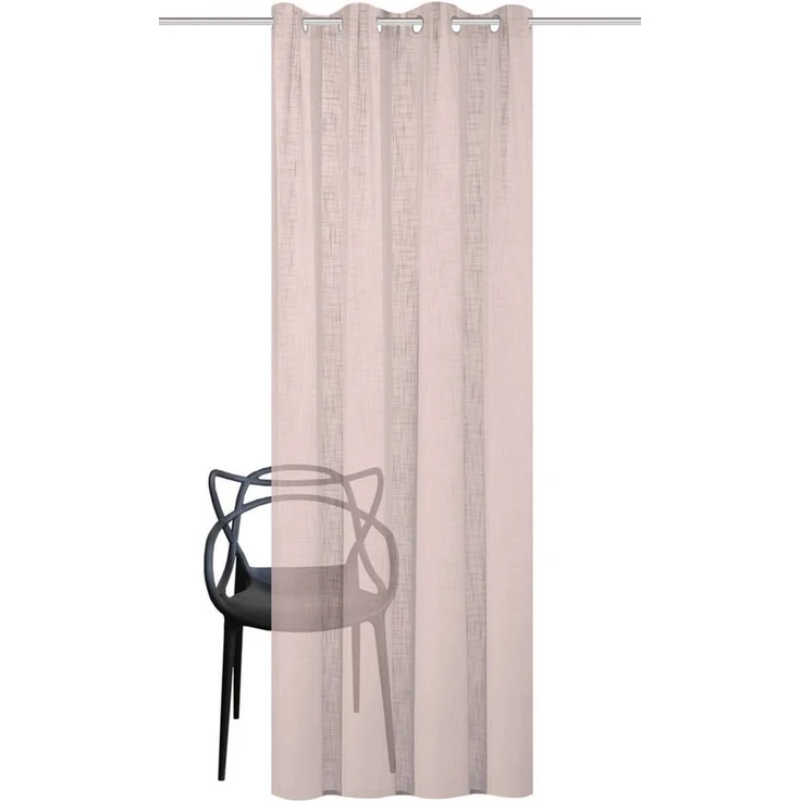 Home Basics Gardine SOFTY, 1 Stück, Ösen, Leinenstruktur, halbtransparent (1 St), Ösen, halbtransparent, Leinenstruktur, Ösenschal Leinenstruktur SOFT – Bild 3