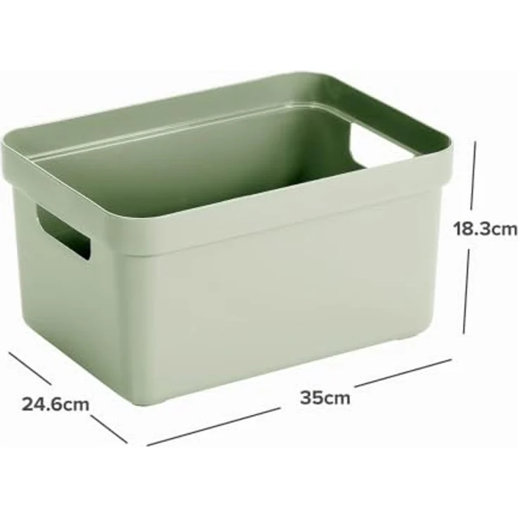Sunware Sigma Home Aufbewahrungsbox Bad 13L - 35x24,6x18,3cm - Kunststoff Aufbewahrungsbox Ohne Deckel - körbe & behälter (Packung mit 2) – Bild 2