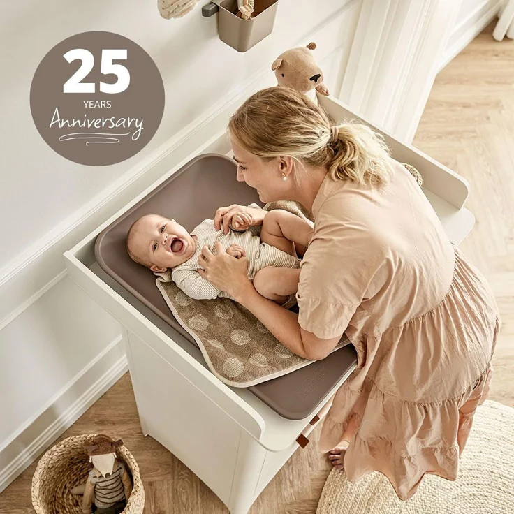 Leander Wickelauflage Matty mocca + Topper cappuccino – Bild 6