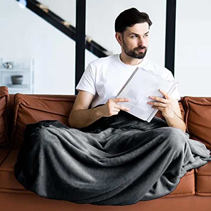 Wohndecke Kuscheldecke super weich & flauschig – warme Fleecedecke, Gräfenstayn, warme Wolldecke, Sofadecke & Tagesdecke - Überwurf Sofa, Couch – Bild 7