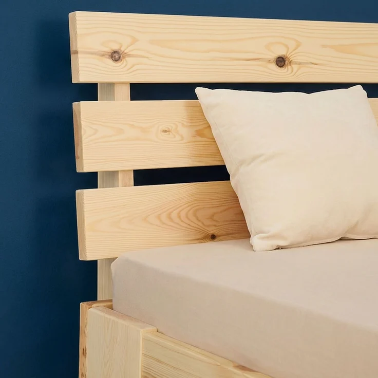 Holzbett mit 2 Federkernmatratzen 180x200 Jugendbett Doppelbett Bett Holzbettrahmen Natur Massiv Holz Lattenrost – Bild 10