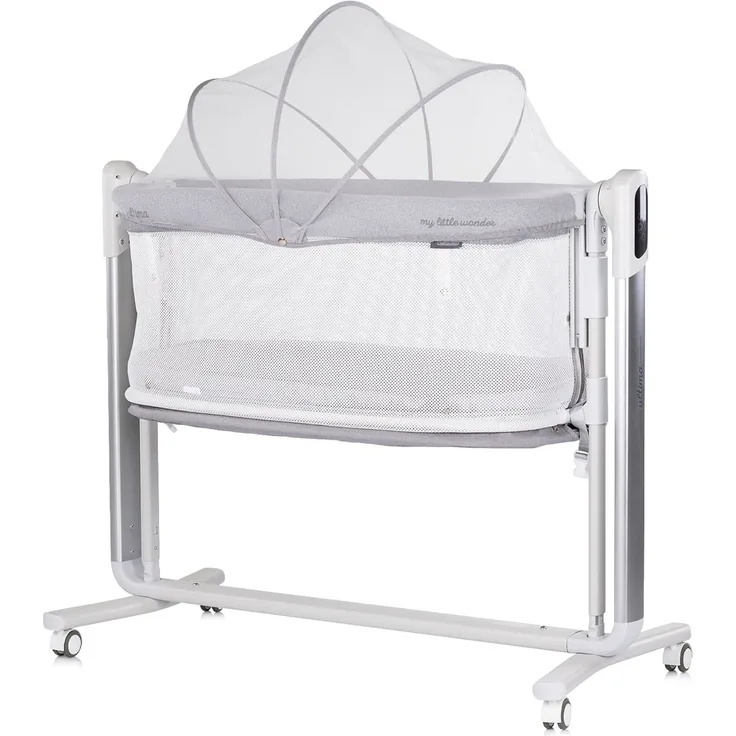 Chipolino Babywiege elektrisch Ultima Beistellbett Schaukelfunktion Musik Timer grau
