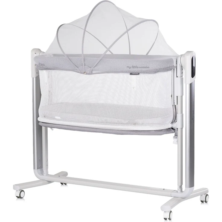 Chipolino Babywiege elektrisch Ultima Beistellbett Schaukelfunktion Musik Timer grau – Bild 1