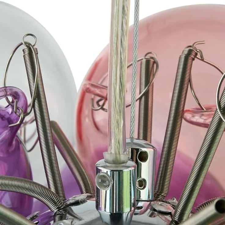 Lucande Hängeleuchte Diborah, Ø 50 cm, bunte Glaspendelleuchte mit G9-Fassung – Bild 6