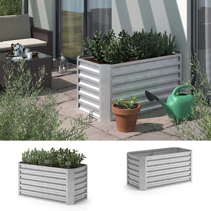 Hochbeet Silber 120 x 60 cm OK-Living – Bild 2